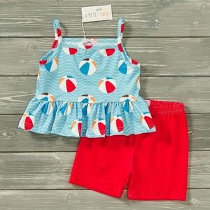 New 2 Piece Set for Girl Ballin' at the Beach Size 4T